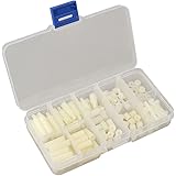 Teenitor 120Pcs M3 Nylon Hex Spacers Screw Nut Stand-off Plastic Accessories Assortment White