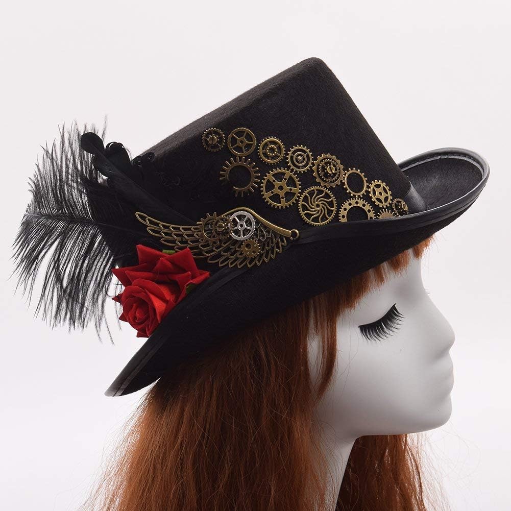 GRACEART Unisex Steampunk Top Hats with Goggles for Men Women (Various styles): Toys & Games
