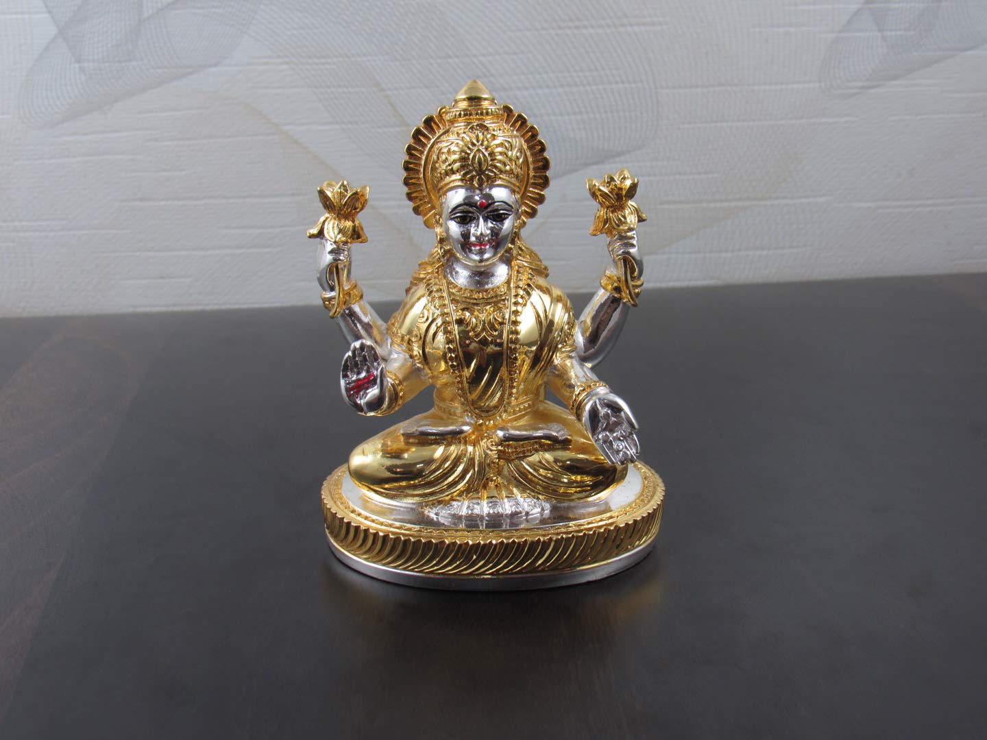 Buy GoldGiftIdeas 999 Silver & 24K Gold Plated Resin Lakshmi Idol for