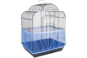 Pssopp Bird Cage Cover, Breathable Mesh Seed Catcher, Large Size, Blue