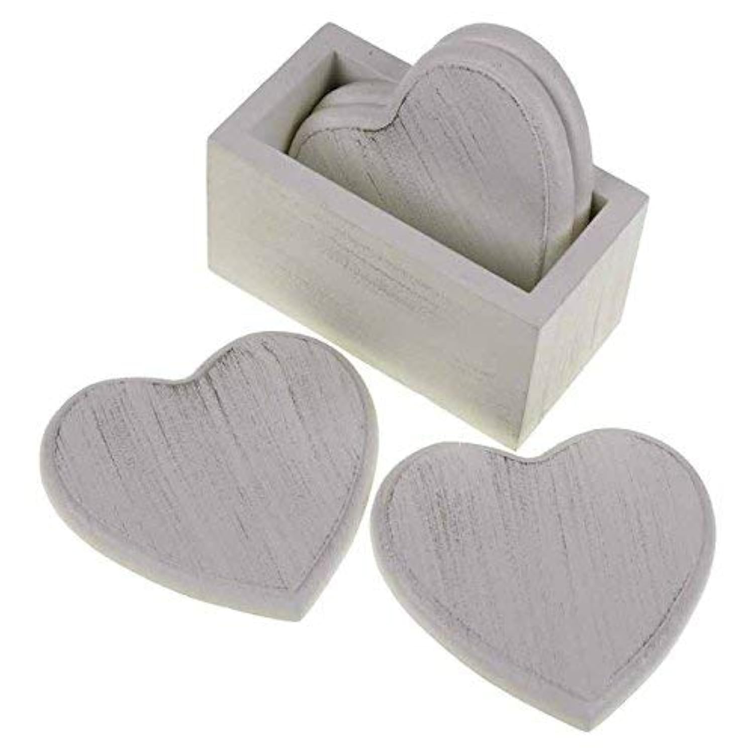 shabby chic & vintage Set of white heart coasters