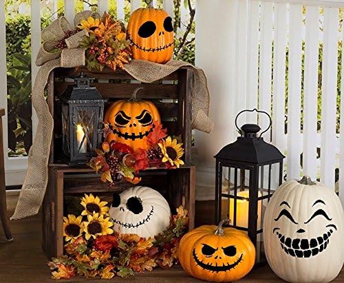 Pumpkin Faces #2 ~ Halloween: Qty 8 Pumpkin Jack SKEL Theme, Decals Range 4" X 6" to 4" X 5"