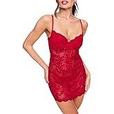 Adore Me Brielle Babydoll Dress & G-String Thong - XS-4X Regular & Plus-Size Lace Lingerie Set, Underwire Corset Top & Thong