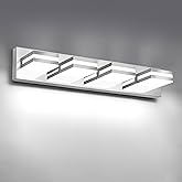 IZORRO LED Modern Bathroom Lights Fixtures(4-Light,Dimmable),Chrome Acrylic Wall Lighting,Vanity Lights for Bathroom Over Mirror - 6000k 24In （No Assembly Required）