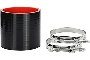 Ucreative Straight ID: 3.0" (76mm) Silicone Hose Coupler High Temperature 4-ply with T-Bolt Clamp