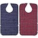 Patelai 2 Pieces Long Adult Bibs Waterproof and Reusable Patient Bibs Clothing Protector for Daily Using