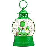 PestiLite St Patricks Day Lucky Shamrock Gnomes Truck Snow Globe for St Patricks Day Decorations,6H Timer, USB/Battery Operated,St Patricks Day Decor for Home Indoor/Outdoor and Home Party Supplies