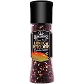 Papa Palermo Rainbow Peppercorns Grinder, Whole Peppercorn Medley, 5.82 oz | Black, White, Green &amp; Pink Peppercorn Blend, All Natural, No Additives, Kosher, Ideal for Cooking, Seasoning &amp; Finishing