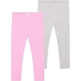 EASWEET Toddler Girls Leggings 2-Pack Bamboo Viscose Little Girls Casual Stretch Pants