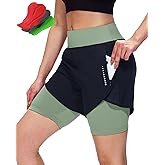 Sportneer Women Padded Bike Shorts - 4D Bicycle Cycling Shorts with 2 Zipper Pockets & Inner Pocket, Stylish and Comfortable