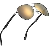 ZENOTTIC Polarized Aviator Sunglasses for Men Carbon Fiber Temple Pilot Sun Glasses with Mirrored Lens UV Protection