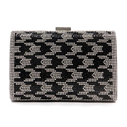 2Chique Boutique Women's Rhinestone Houndstooth Evening Bag