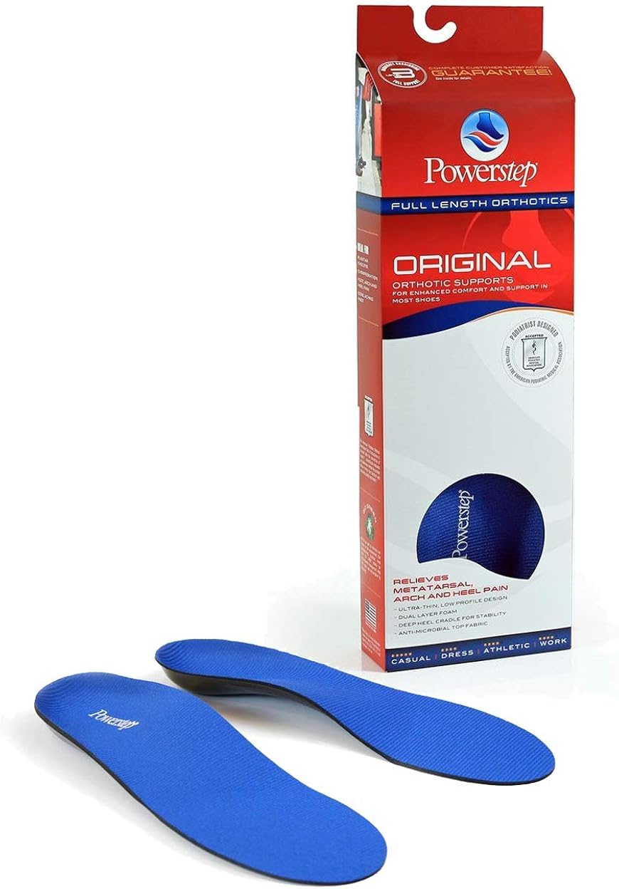 Powerstep Full Length Orthotic Shoe Insoles Original with Arch Support Unisex- Relieve Metatarsal, Arch and Heel Pain: Shoes