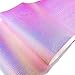ZAIONE Holographic Metallic Iridescent Faux Leather Fabric 8” x 53” (21cm x 135cm) Roll Laser Crystal Diamond Synthetic Leather for Shoes Bag Bow Earrings Making DIY Craft (Pearl Beads,Pink)