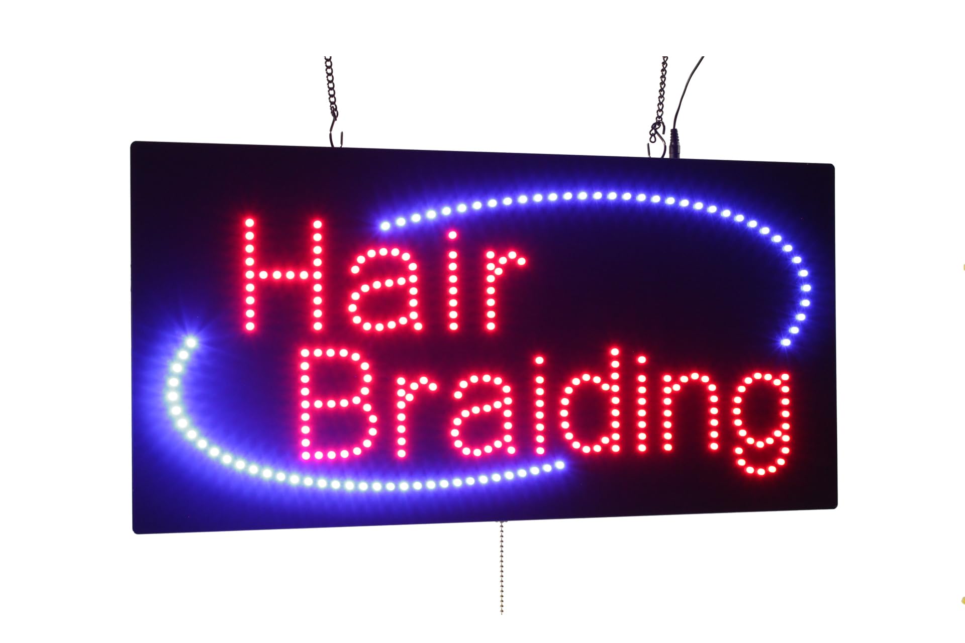 Hair Braiding Sign, TOPKING, Signage, LED, Neon, Open, Store, Window, Shop, Business, Signboard, Display, Grand Opening, 24"x12" (60cm*30cm)