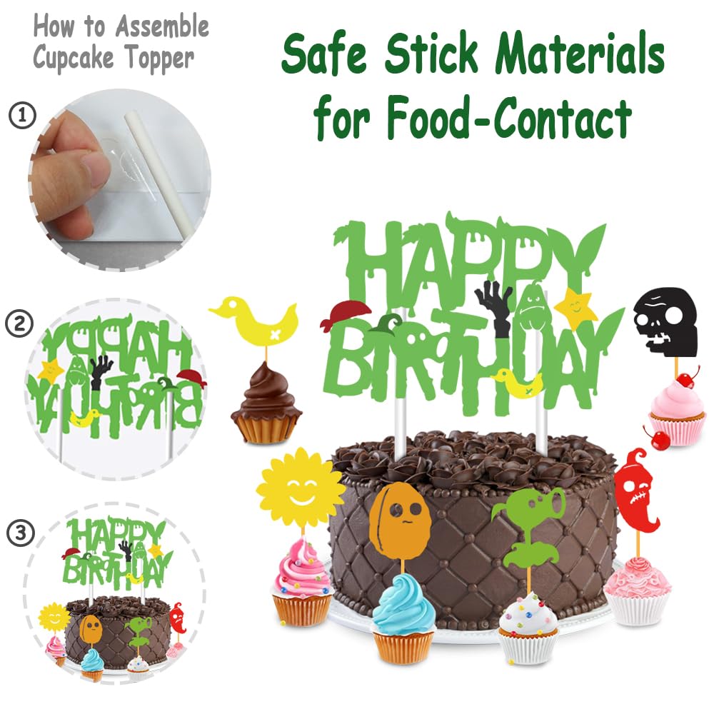 Mua Plants Vs Play Game Zombies Party Kit -HAPPY BIRTHDAY Banner, Cake ...