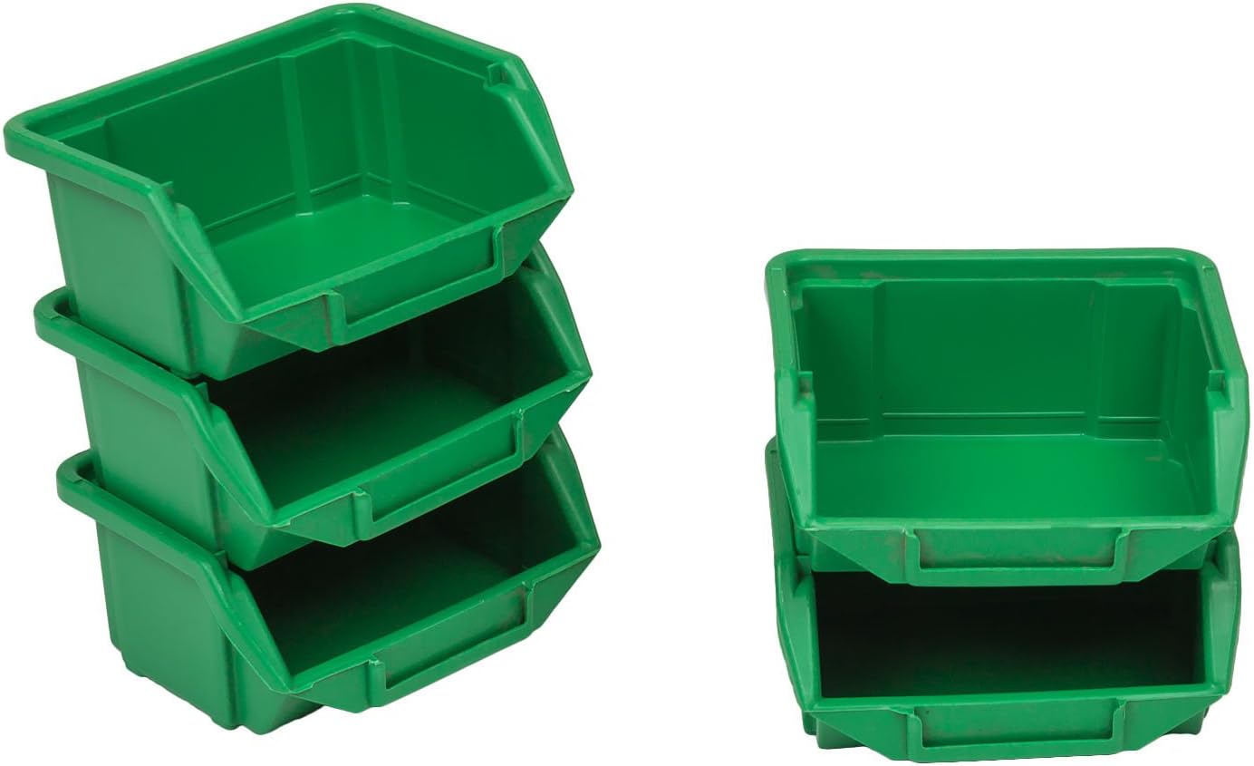 Set of 10 green mini plastic ECO-Box storage bins 11 x 9 x 5 cm, size 0