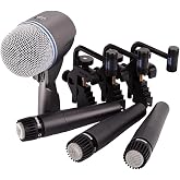 Shure DMK57-52 Drum Microphone Kit for Recording &amp; Live Use | Complete mic and mount kit for kick, snare, rack toms, floor toms and congas for performing and recording drummers
