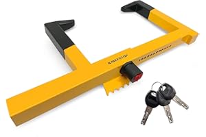 KAYCENTOP Wheel Lock Clamp Security Tire Lock Anti Theft for Max 15.5 inch Tire Width Universal Car Wheel Lock for Trailers SUV Boats Motorcycles Golf Cart Yellow/Black