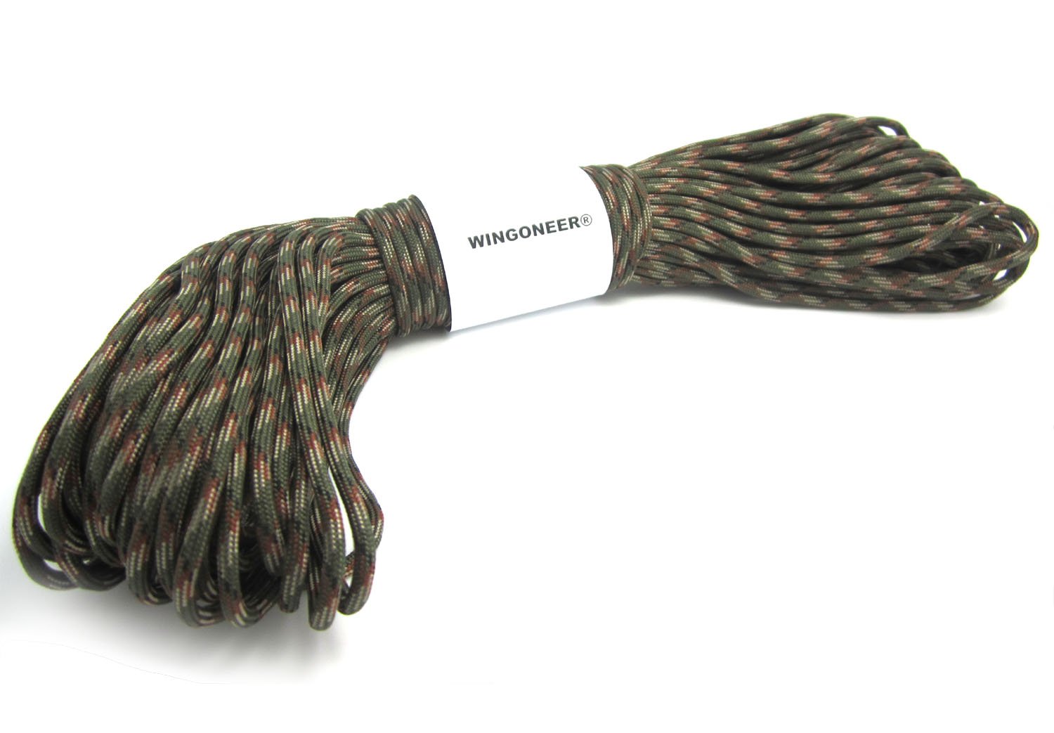 WINGONEER 550 Paracord Mil Spec Type III 7 Strand Nylon Parachute Cord Outdoor Rope 100 Feet 550lb Breaking Strength — image 1