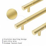 LONTAN 10 Pack Gold Knurled Cabinet Handles 160mm Hole Centers 202mm view 5