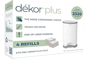 Diaper Dekor Plus Diaper Pail Liner Refills, 4 Count