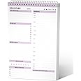 Daily Planner, To Do List Notepad Tear Off, Undated Planner,Spiral Hourly Planner To Do list Notebook, Time Box Planner with PVC Hard Cover, 7 x 10 inch，80 Sheet (Purple)