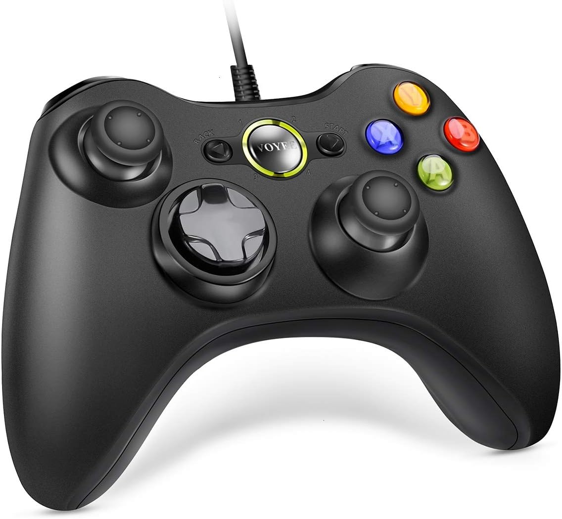 VOYEE Wired Controller for Microsoft Xbox 360 & Slim/PC Windows 10 8 7 | Upgraded (Black): Computers & Accessories