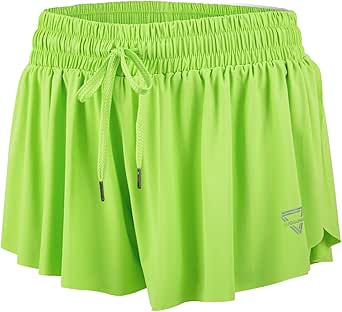 luogongzi 2 in 1 Flowy Womens Basketball Shorts Gym Yoga Athletic Workout Running Biker Spandex 