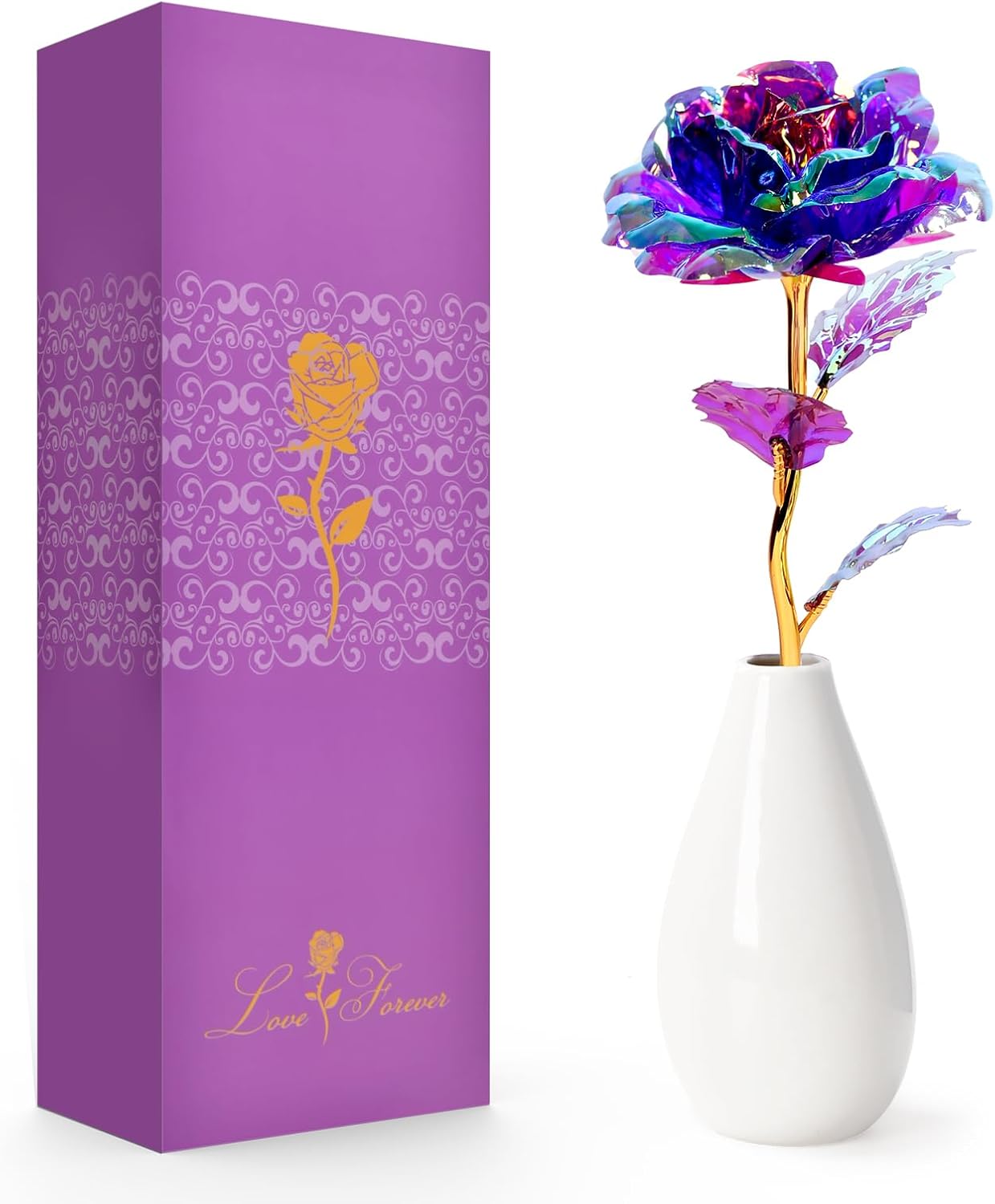 Dried & Preserved Flora - Womens Gifts for Christmas, Valentines Day Gifts for Girlfriend Wife, Anniversary Day Gift for Her, Birthday Gifts for Women Mom, Mothers Day Mom Gifts, Artificial Rose Flowers for Delivery Prime