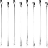 Patelai 8 Pieces Stainless Steel Coffee Stirring Spoons 7.8 Inch Reusable Coffee Stirrers Long Handle Bar Cocktail Salt Spoons Tiny Swizzle Sticks for Bar Cocktails