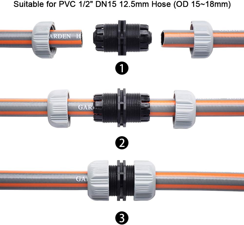 Onarway 4 Pack Plastic Garden Hose Fitting Set Pipe Tap Connector Kit