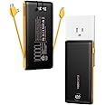 Portable Charger Power Bank Built in Cables and Wall Plug, 10000mAh iPhone Battery Pack Fast Charging, USB C External Slim Power Bank, Travel Essentials Compatible with iPhone 16 15 14 13 Samsung iPad