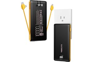 VEEKTOMX Portable Charger Power Bank Built in Cables and Wall Plug, 10000mAh iPhone Battery Pack Fast Charging, USB C External Slim Power Bank, Travel Essentials Compatible with iPhone 16 15 14 13 Samsung iPad