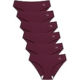 Xuqqs Women's Seamless Underwear Bikini, Ladies Panties, Size XS-XL, Multicolor, 6-Pack