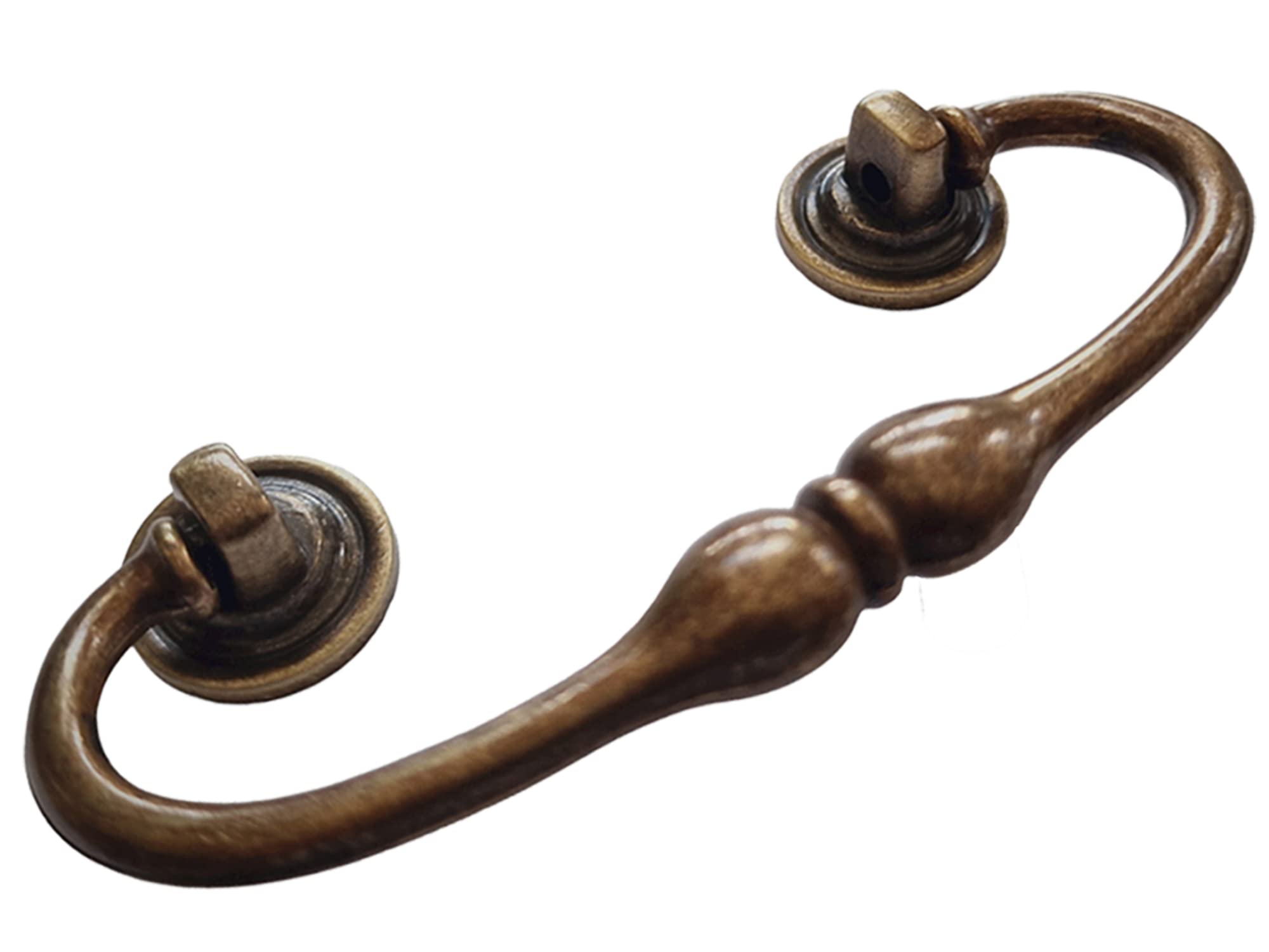 Universal Hardware Vintage Brass Drawer Handle Solid Cabinet Drop Swan Neck Handles Old Brass 411B