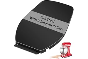 WHALEME Mixer Sliding Tray for KitchenAid 4.5-5 Qt Tilt-head Stand Mixer - Metal Rolling Tray Kitchen Countertop Appliance Slider Storage Moving Caddy with Wheel for Kitchen Aid 4.5-5 Qt Mixer