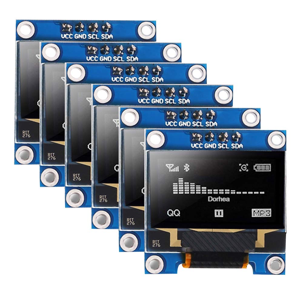 DORHEA 6PCS 0.96’’ OLED Display Module 12864