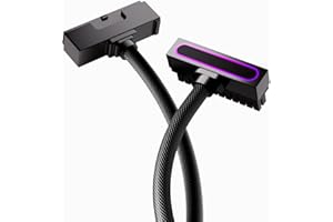 AIJS 24PIN PSU Extension Cable,ARGB PC Cable with 5V 3Pin,18AWG 90 Degree Right-Angle Design for Power Cable Extension,Male-t