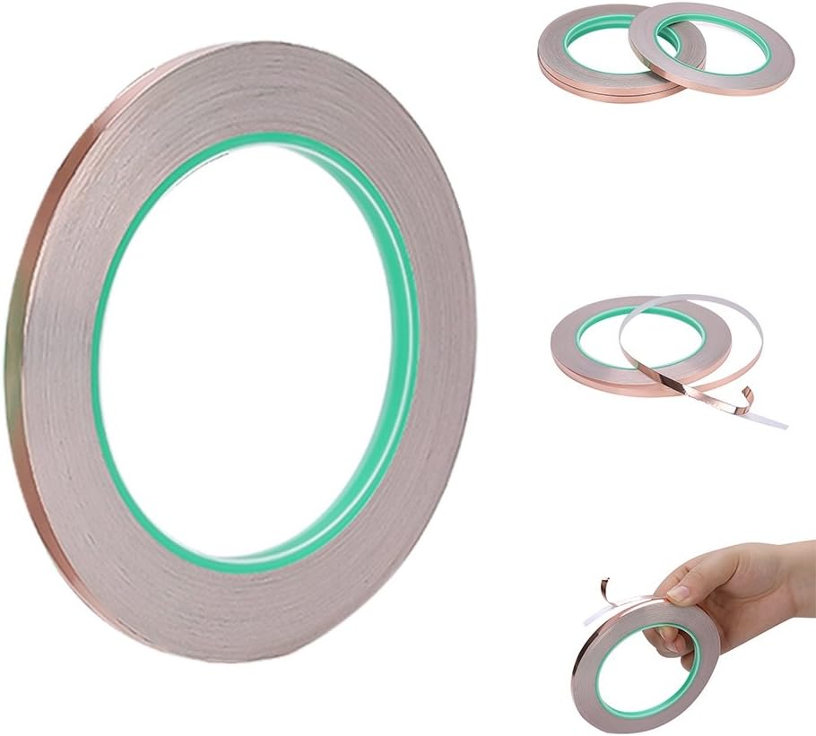 Climberty Copper Foil Tape with Conductive Adhesive for EMI Shielding, Slug Repellent, Paper Circuits, Electrical Repairs, Grounding