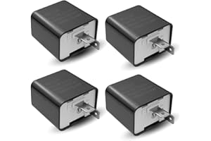 Crynod 4 PCS 2 Pin Car Turn Signal Flasher Relays, 12V Speed Adjustable Durable Vehicle Indicator Flasher Relays, Universal Motorcycle Flasher Replacement Accessories for Trucks SUVs (Black)