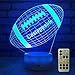 FlyonSea Football lamp, Rugby Ball Bedside Lamp 7 Colors Change + Remote Control with Timer Kids Night Light Optical Illusion Lamps for Kids Lamp As a Gift Ideas for Boys