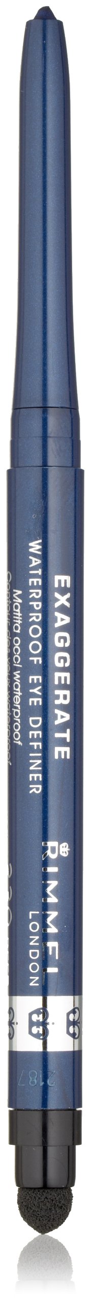 Rimmel Exaggerate Eye Definer, Deep Ocean, 1 Count, Waterproof Long Lasting Easy Twist Up Self-Sharpening Eye Color Pencil