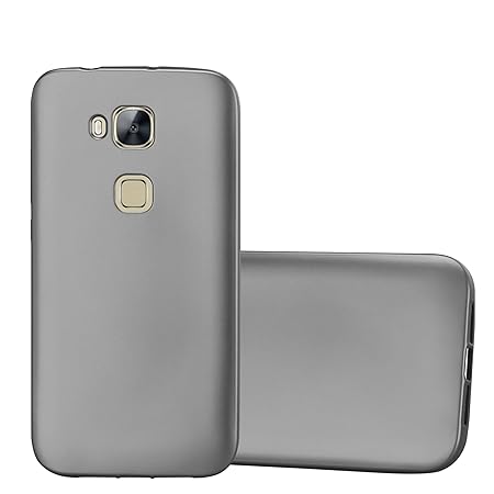 Cadorabo Hülle für Huawei G7 Plus / G8 / GX8 - Hülle in METALLIC GRAU – Handyhülle aus TPU Silikon im Matt Metallic Design - Silikonhülle Schutzhülle Ultra Slim Soft Back Cover Case Bumper