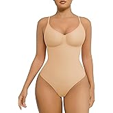FeelinGirl Body Shaper Tummy Control Shapewear for Women Bodysuit Thong Begie 3XL-4XL