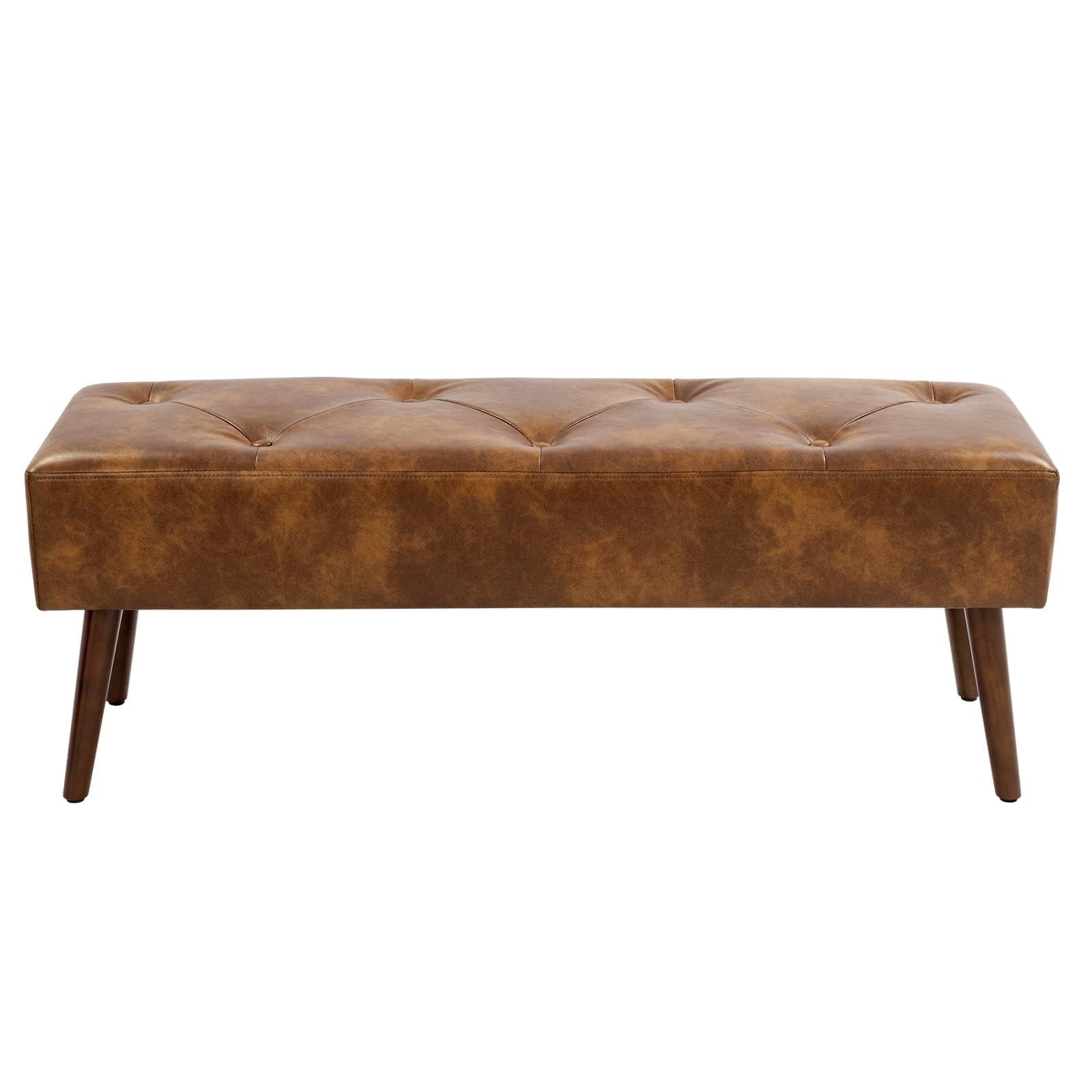 Pouf Brooklyn, MDF, Legno, Schiuma, Poliestere, Beige, 44x44x44 cm