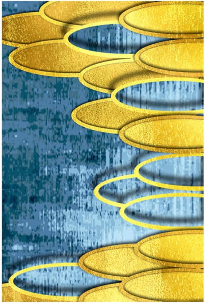 zxianc Print on Canvas Modern Geometry Art Gold and Blue Canvas Poster Nordic Poster and Print Wall Pictures for Living Room Canvas Painting 27.5”x 39.4"(70x100cm) No Frame