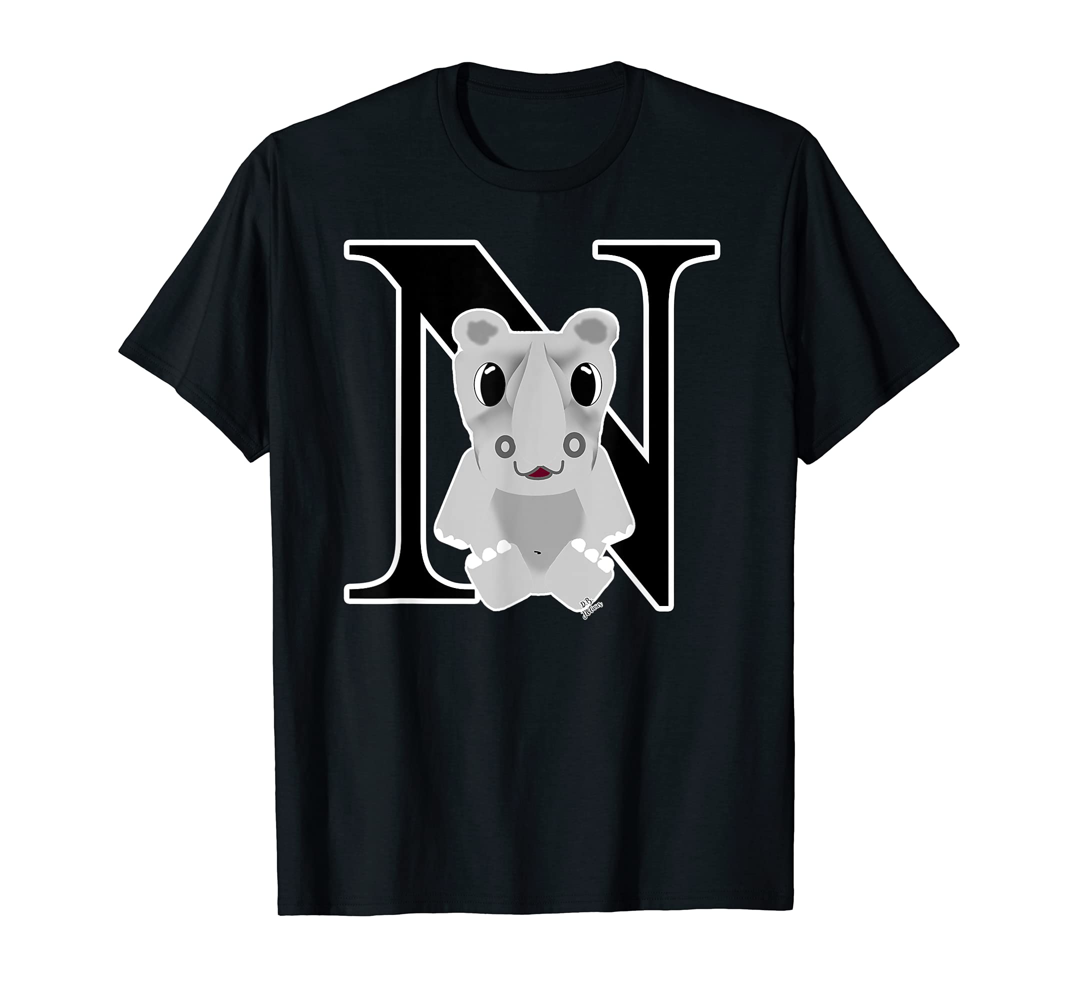 hippo outfit cute alphabet nigerian rhinoceros T-Shirt
