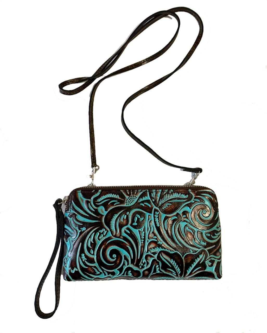 Buy New Patricia Nash Melissana Turquoise Tooled Leather Crossbody