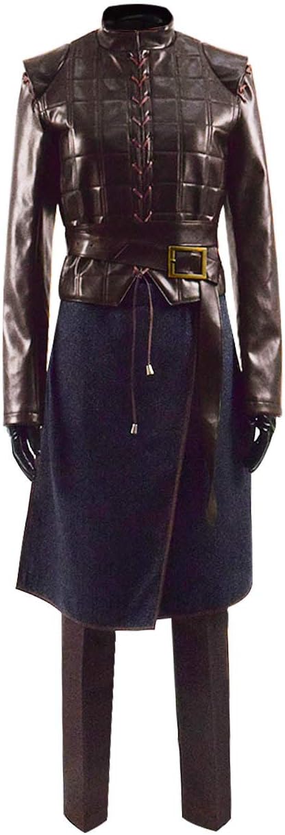 Womens Brown Set Cosplay Outfit Season 8 Winter Warrior Halloween Costume